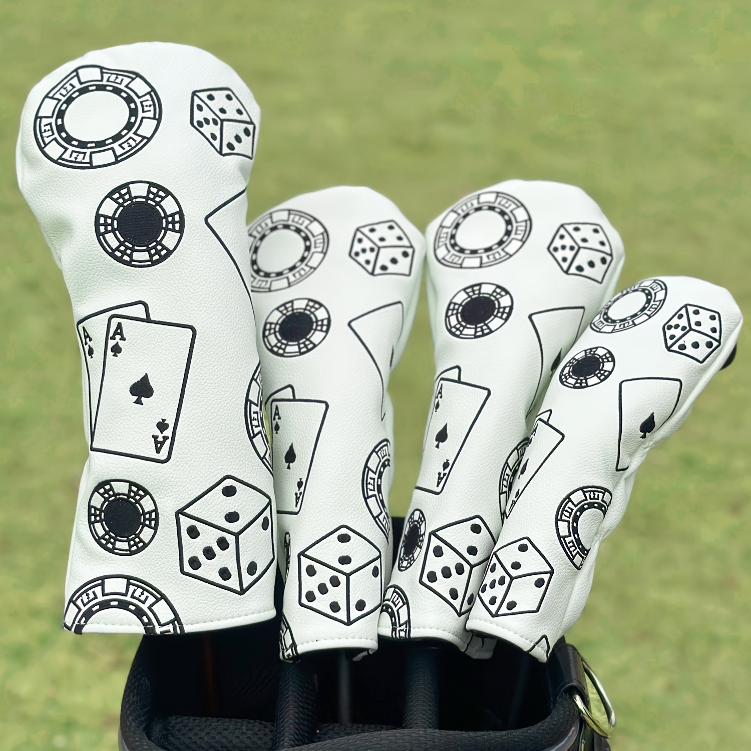 Golf Equipment Deals - 1pc/4pcs Driver/Fairway/Hybrid Headcover-Poker Chips Golf Club