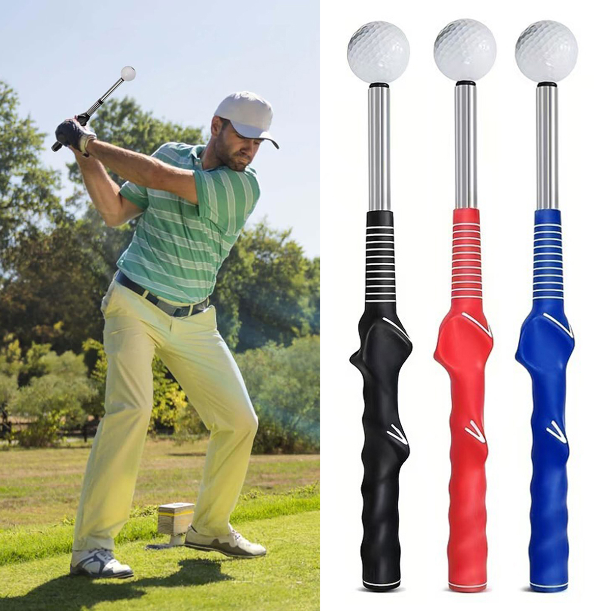 Golf Equipment Indoor - Retractable Golf Swing Training Aid Rhythm