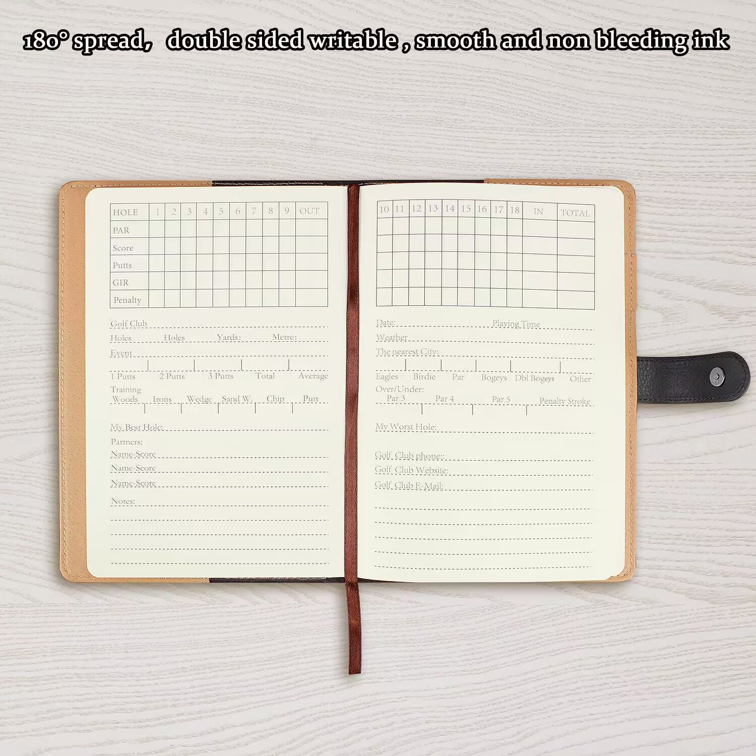 Black Leather Golf Scorecard H - Golf Scorecard Holder recension och pris